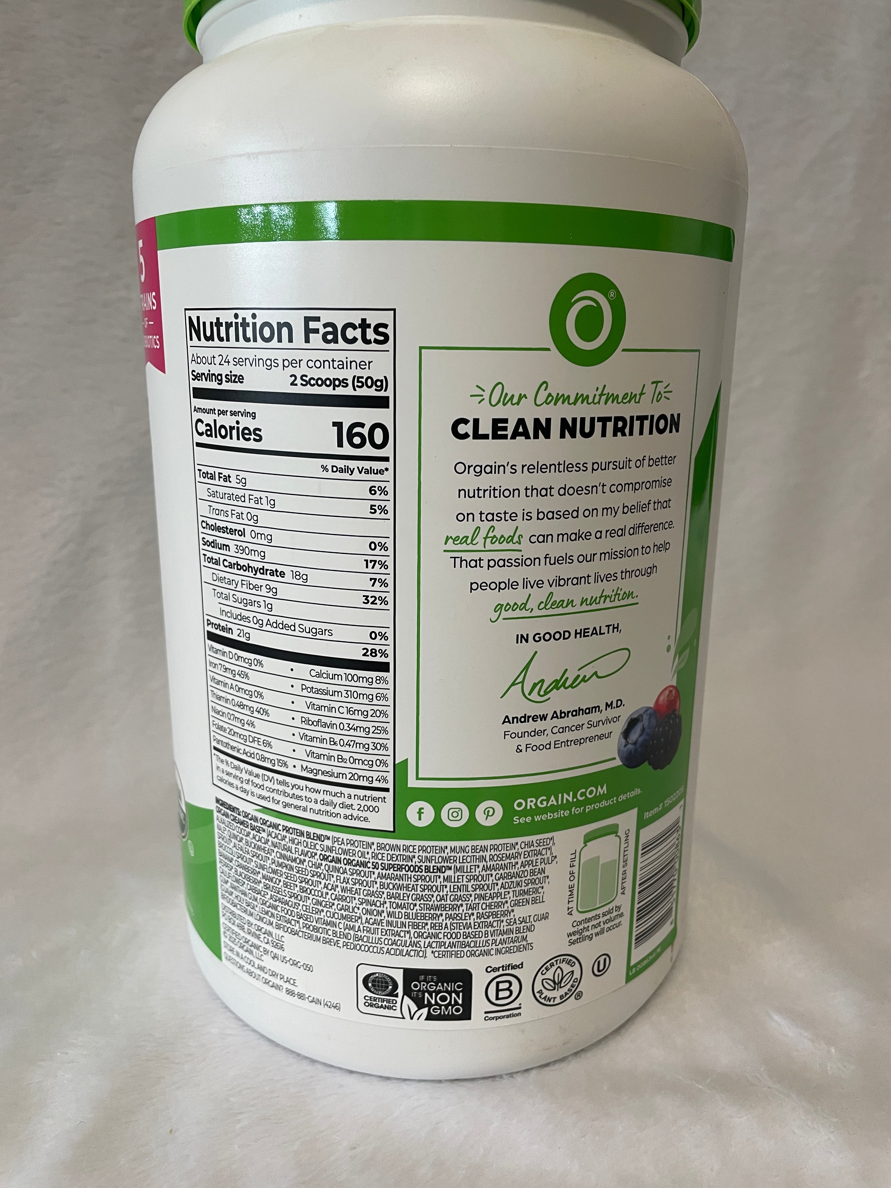 Orgain Organic Protein Powder