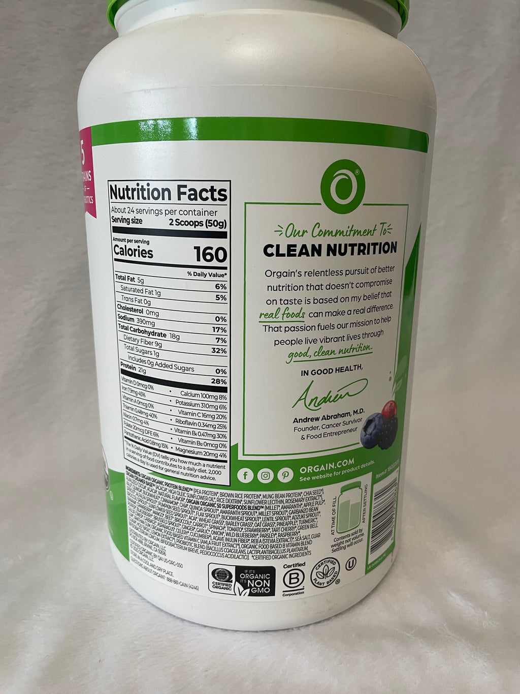 Orgain Organic Protein Powder